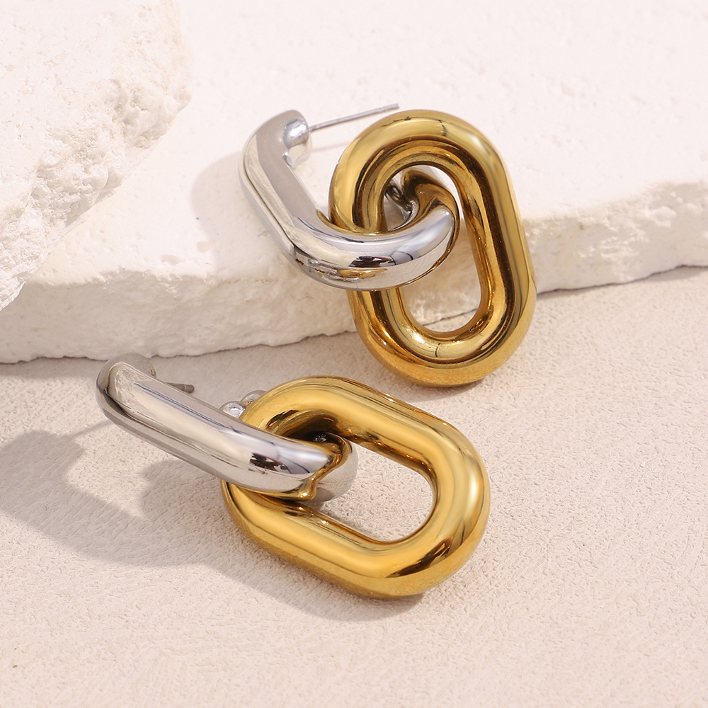Linked Luxe Earrings - Stainless Steel