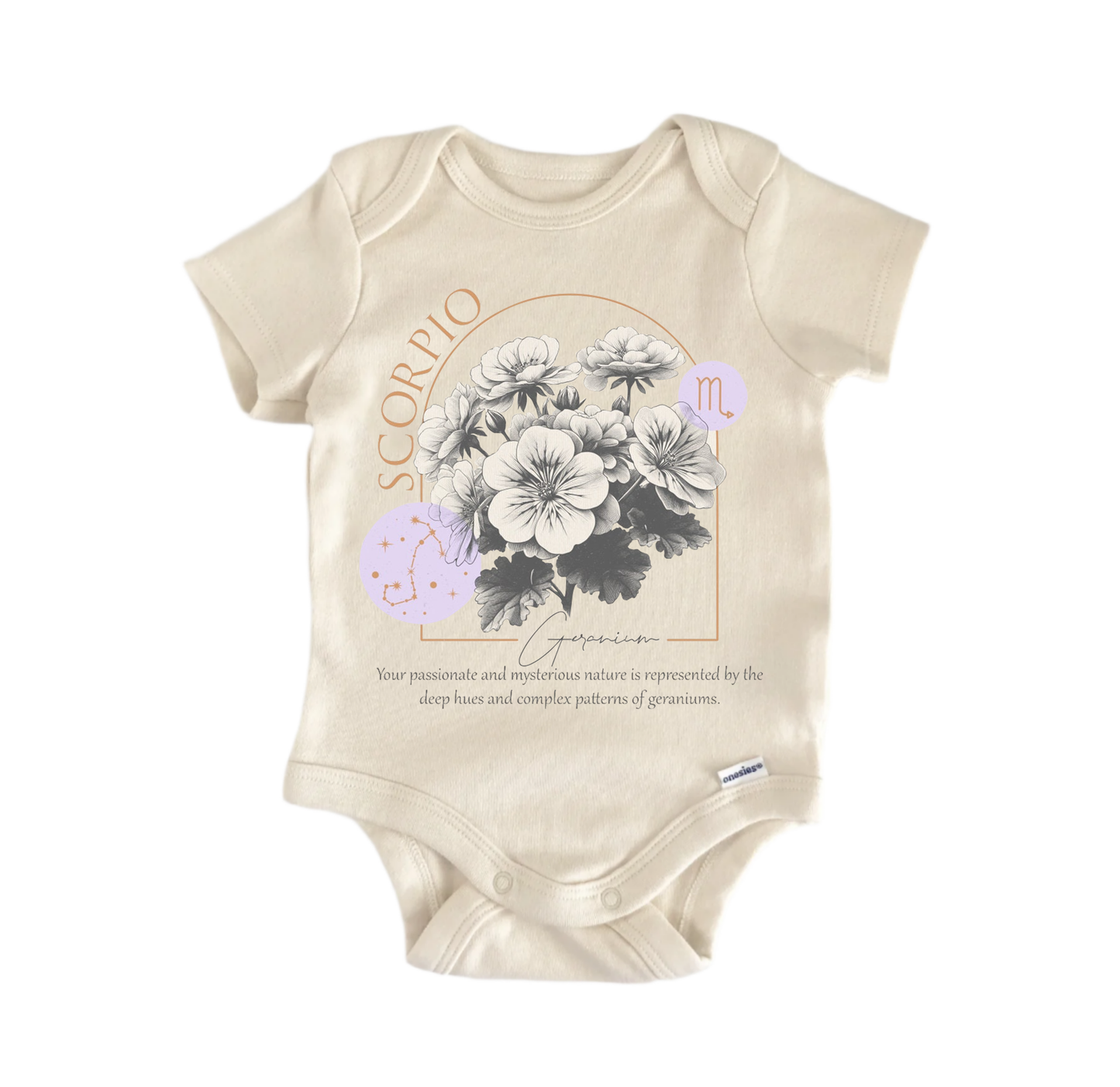 Scorpio Floral Celestial Newborn Baby Onesie® Bodysuit