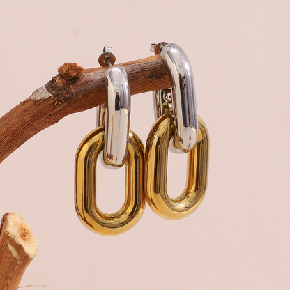 Linked Luxe Earrings - Stainless Steel