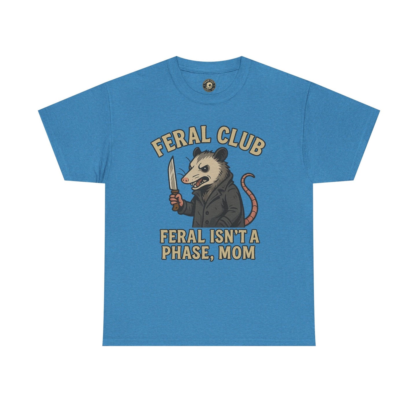 Feral Club Tee - Unisex Heavy Cotton Shirt, Funny Graphic T-Shirt, Gift for Mom, Casual Wear, Easygoing Lifestyle