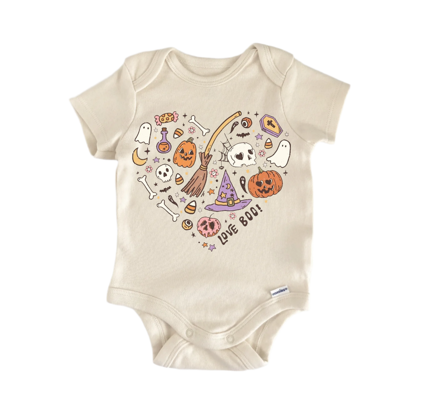 Halloween Boo Heart Newborn Baby Onesie® Bodysuit