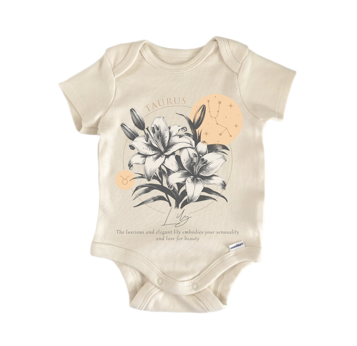 Taurus Floral Celestial Newborn Baby Onesie® Bodysuit