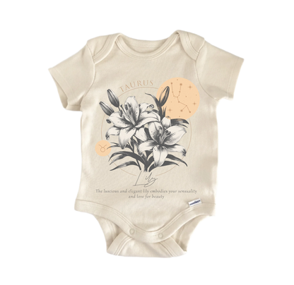 Taurus Floral Celestial Newborn Baby Onesie® Bodysuit