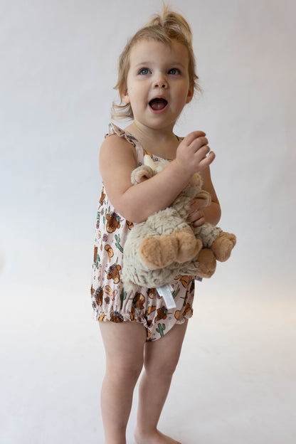 Pink Highland Cow bubble romper