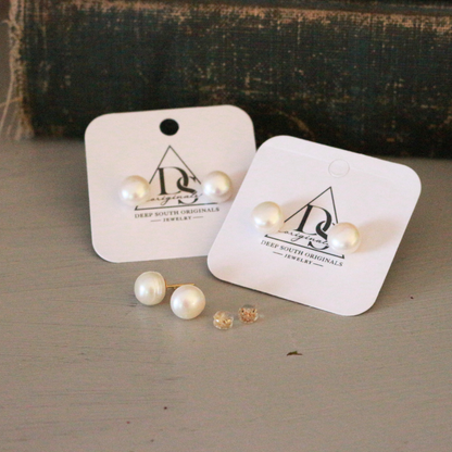 Freshwater Pearl Stud Earrings ~ Deep South Originals