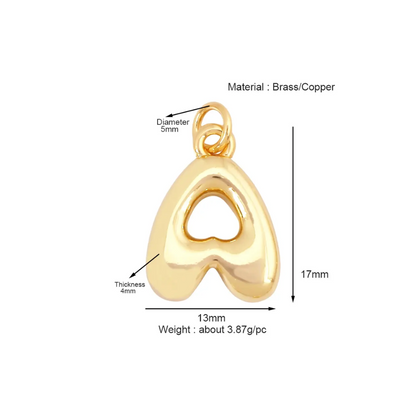 Bubble Letter Initial Charms ~ Deep South Originals