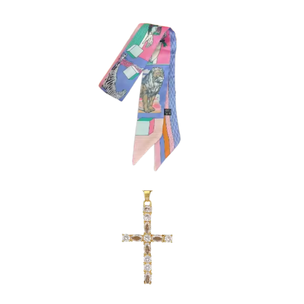 Zebra Faith Scarf Necklace