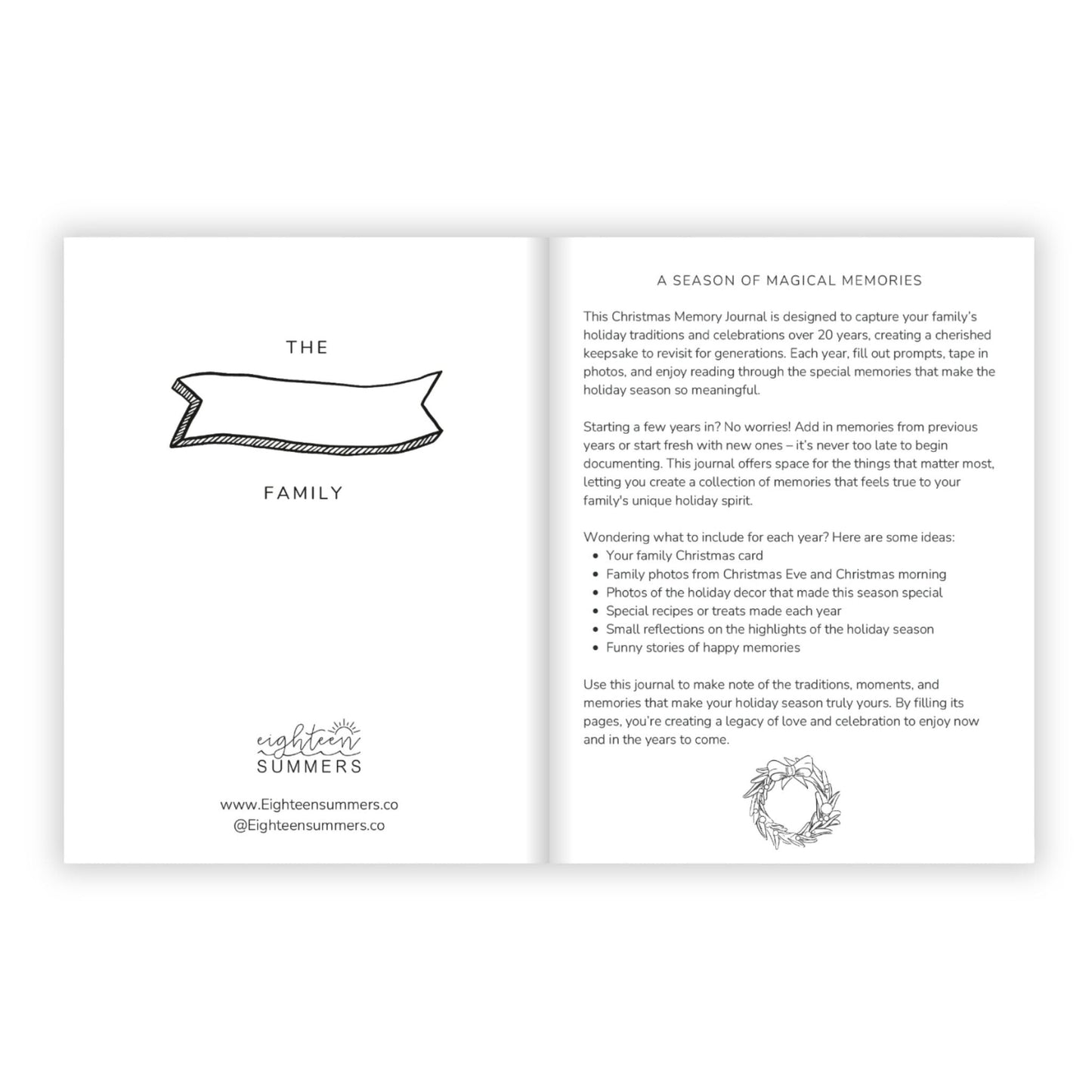 Christmas Memory Journal- Holiday Plaid