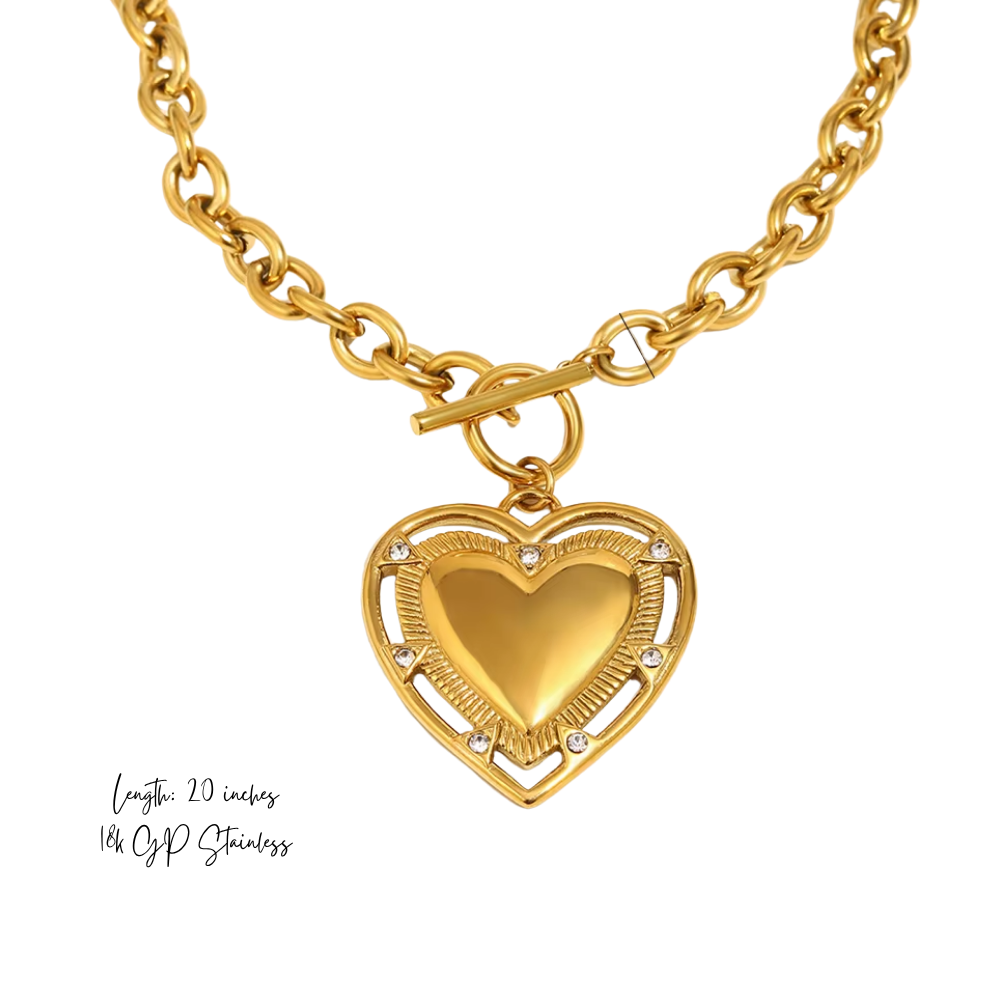 Heart of Gold Necklace - Stainless Steel