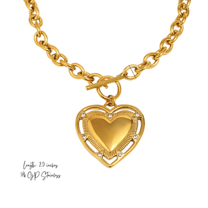 Heart of Gold Necklace - Stainless Steel
