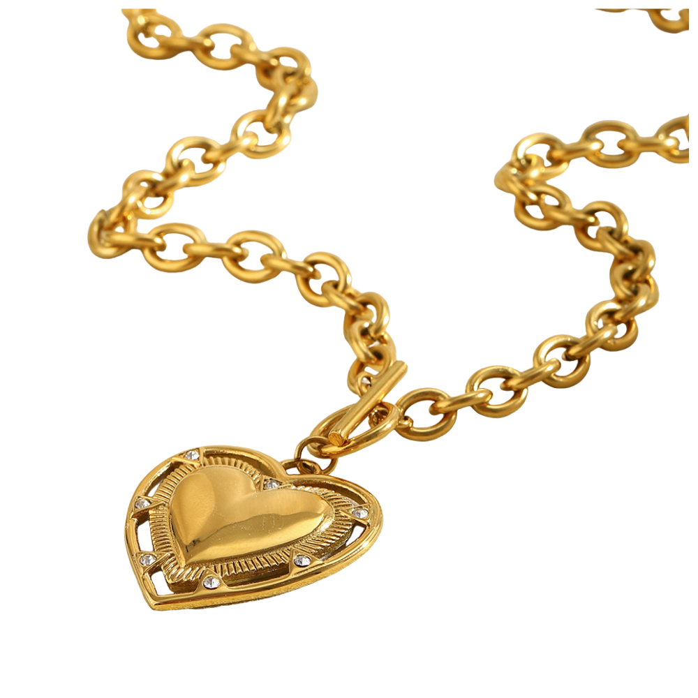 Heart of Gold Necklace - Stainless Steel