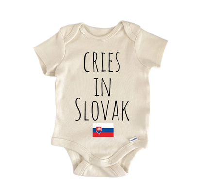 Slovakian Slovakia Cry Newborn Baby Onesie® Bodysuit