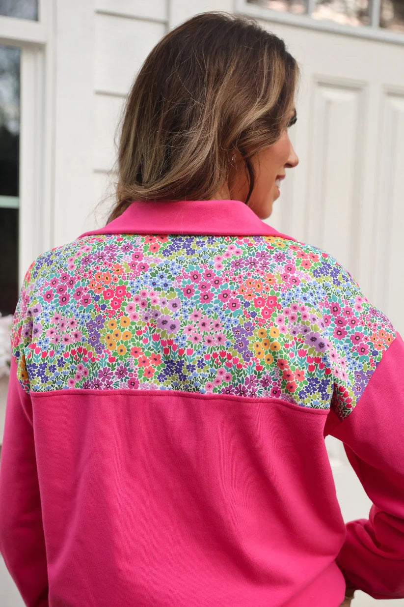 Mia Printed Pullover in Falling for Florals