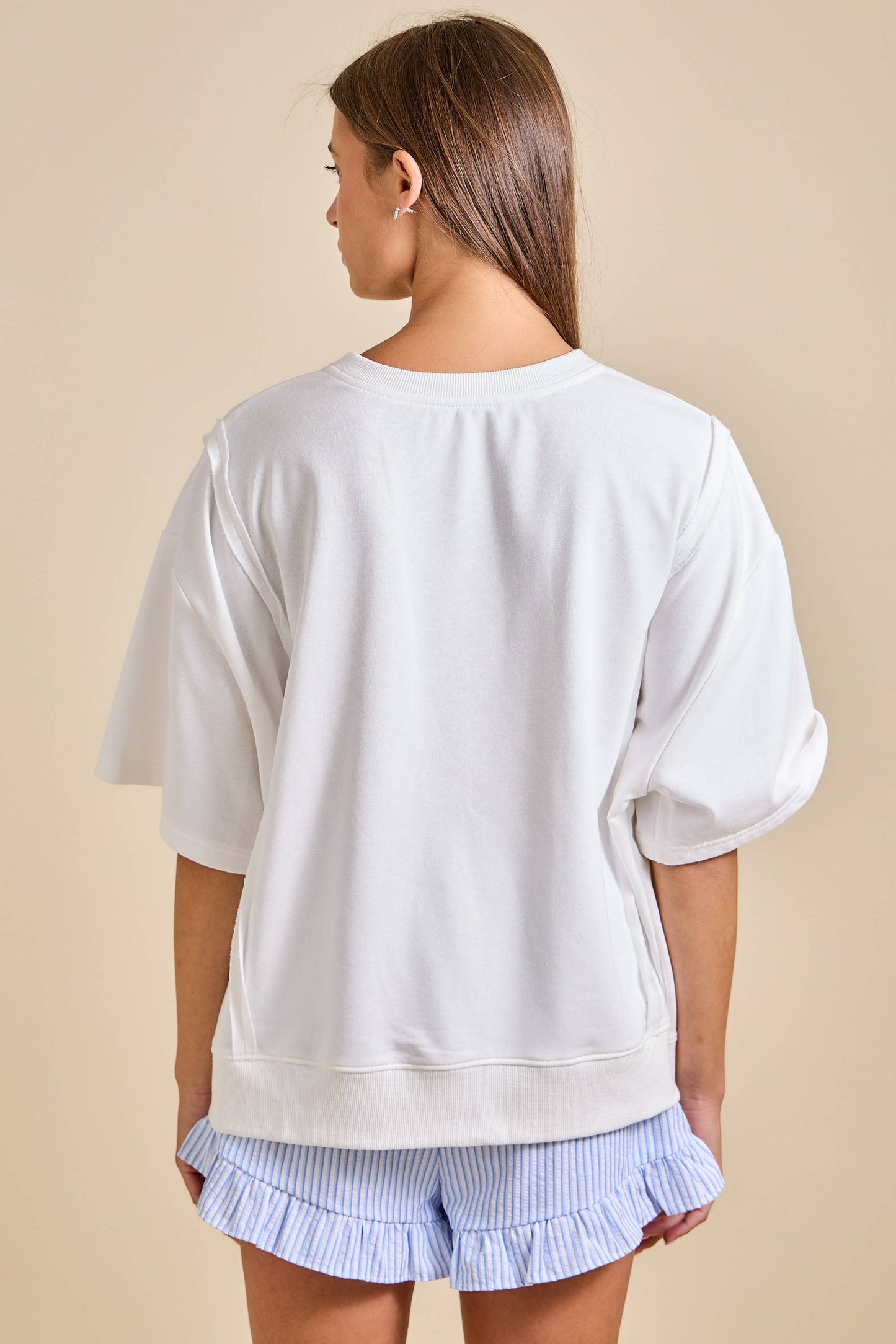 Ladies Surfboard Patchwork Tee – Coastal Summer Top