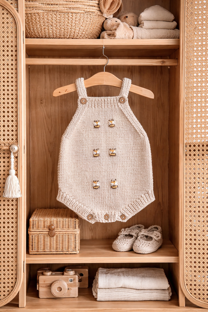 Bee Romper & Cardigan for 6-12 M Newborn Baby, Romper Set