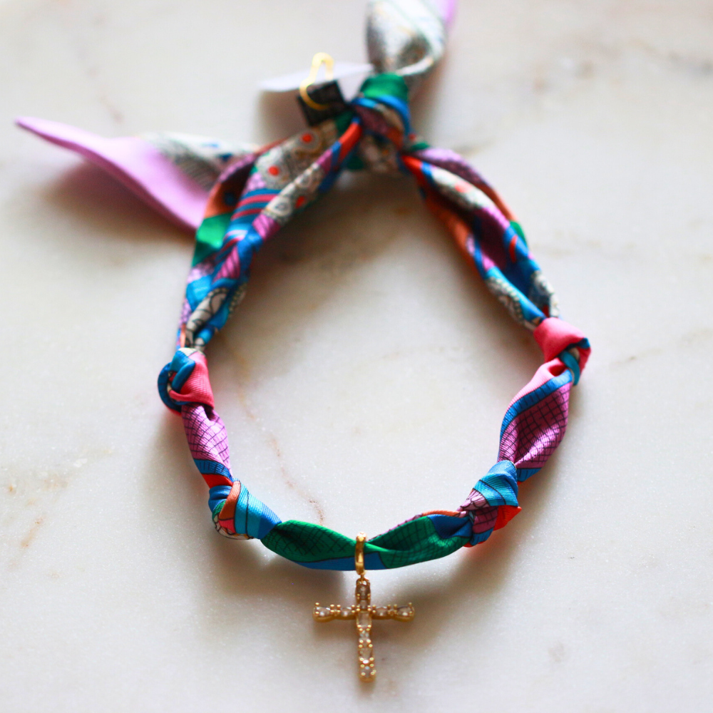 Scarf Necklace ~ Multi Color Pattern