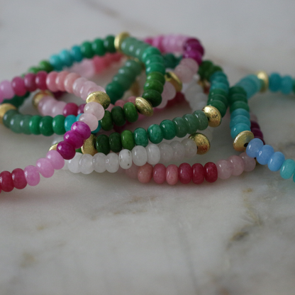 Elizabeth Gemstone Necklace and Bracelet Set - 4 Color Options - Stainless Steel