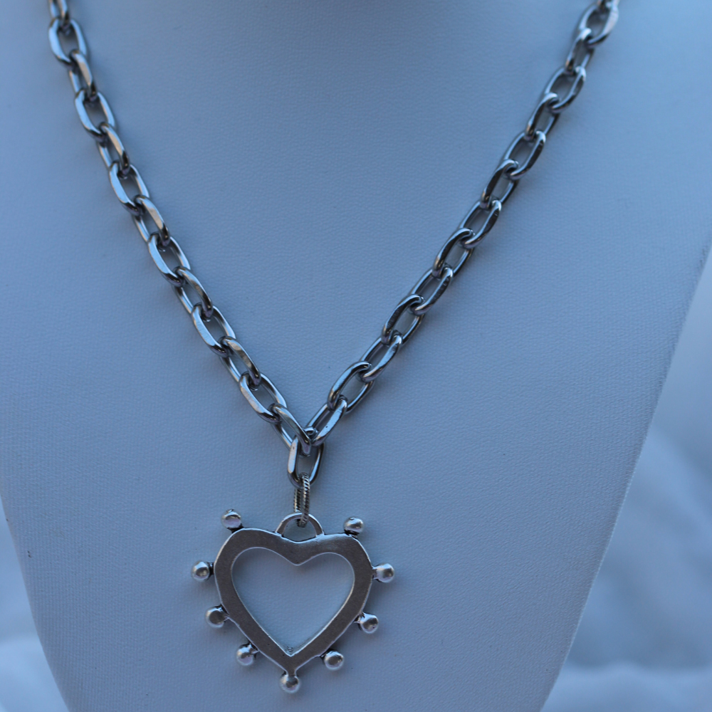 Dotted Heart Link Necklace ~ Deep South Originals