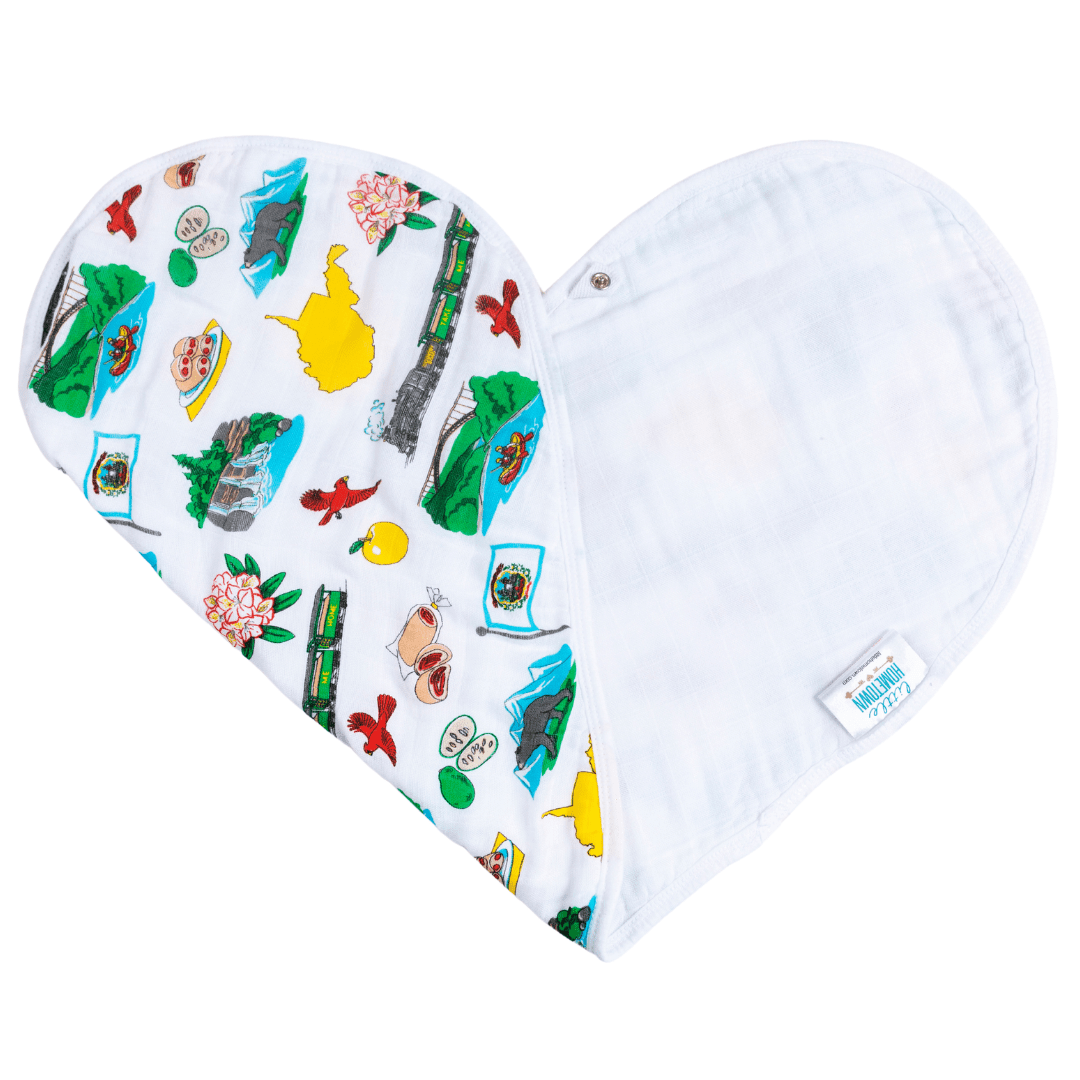 West Virginia Baby Burp Cloth and Bib 2 in 1