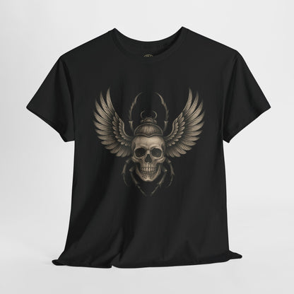 Winged Skull Scarab Shirt – Dark Gothic Beetle Graphic Tee – Gildan 5000 Unisex