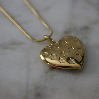 Starlight Heart Necklace - Stainless Steel