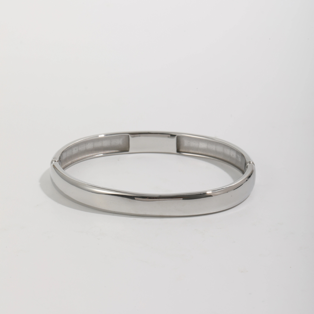 Heirloom Bangle 18K Gold or Silver Water Resistant Hinged Bracelet