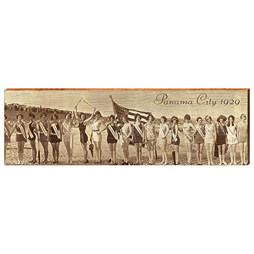 Bathing Beauties in Panama City 1929 Home Decor Art Print on Real Wood