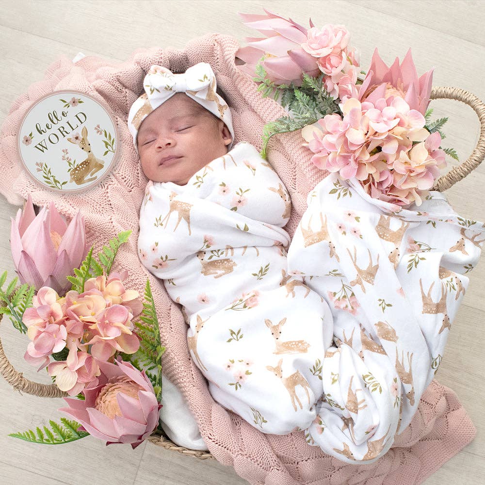 Living Textiles - 2PK 100% Premium Baby Cotton Jersey Swaddle | Sophia Garden