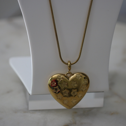 Starlight Heart Necklace - Stainless Steel