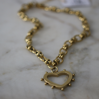 Bold Heartbeat Necklace - Stainless Steel