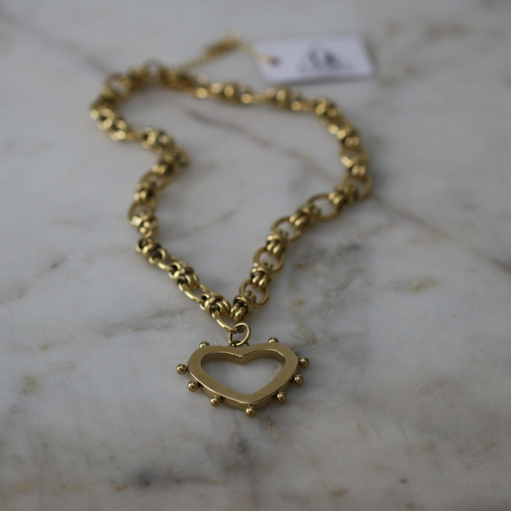 Bold Heartbeat Necklace - Stainless Steel