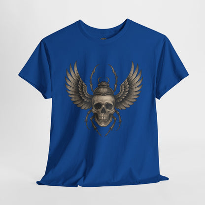 Winged Skull Scarab Shirt – Dark Gothic Beetle Graphic Tee – Gildan 5000 Unisex
