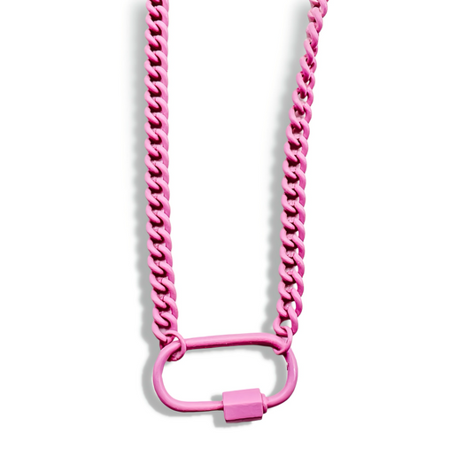 Light Pink Enamel Clip Necklace L4