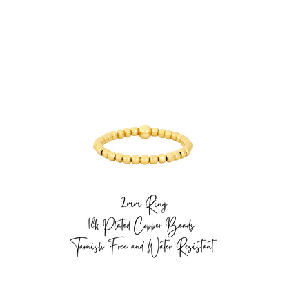 Beaded Ring ~ 18k Gold-Plated Copper Bead Ring ~ Deep South Originals