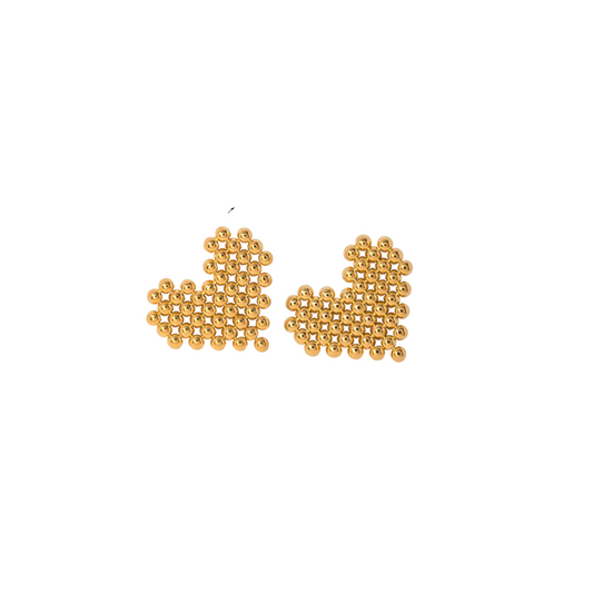 Beaded Heart Stud Earrings ~ Deep South Originals