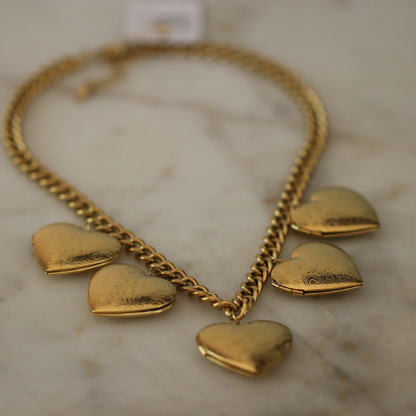 Margot Heart Locket Necklace-Stainless Steel