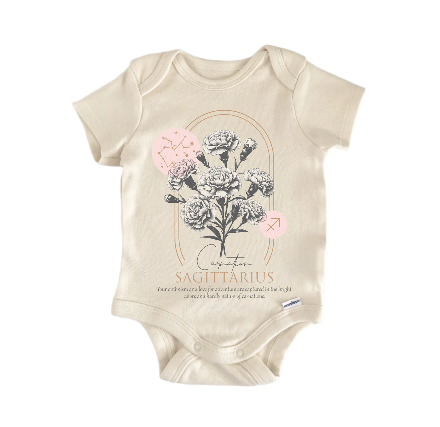 Sagittarius Floral Newborn Baby Onesie® Bodysuit