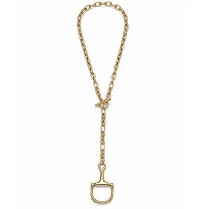 Equestrian Toggle Lariat Necklace 18k Gold Plated