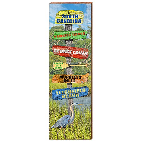 South Carolina Marsh Directional | Wall Art Print on Real Wood