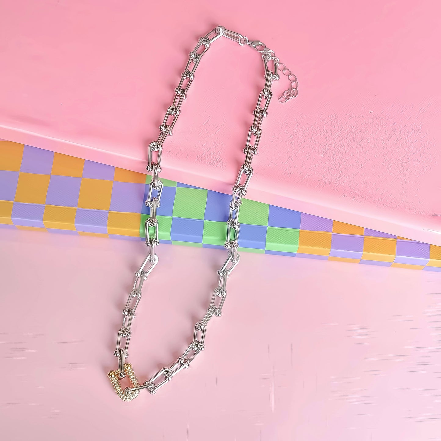 Lock It In Silver/Gold Necklace