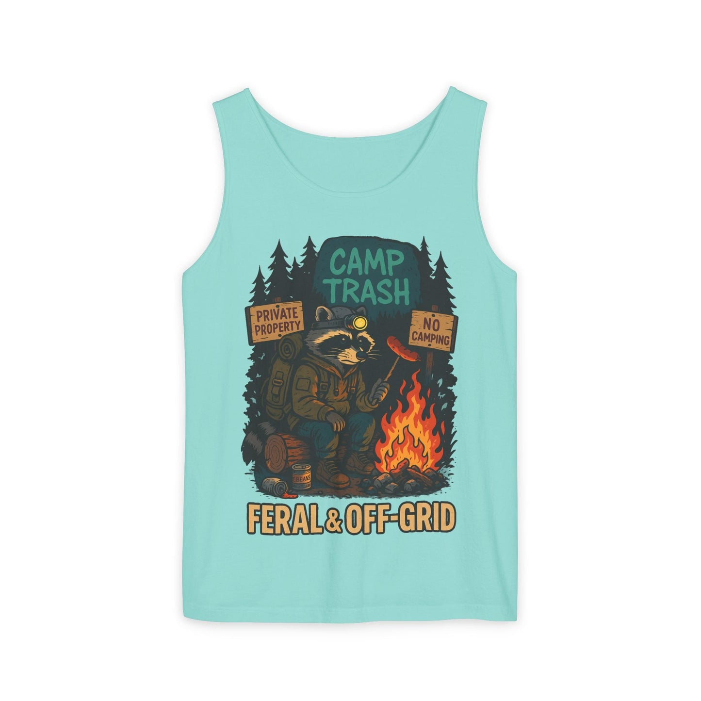 Camp Trash Raccoon Tank Top – Feral & Off-Grid Summer Shirt by Trash Cult