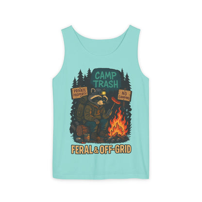 Camp Trash Raccoon Tank Top – Feral & Off-Grid Summer Shirt by Trash Cult