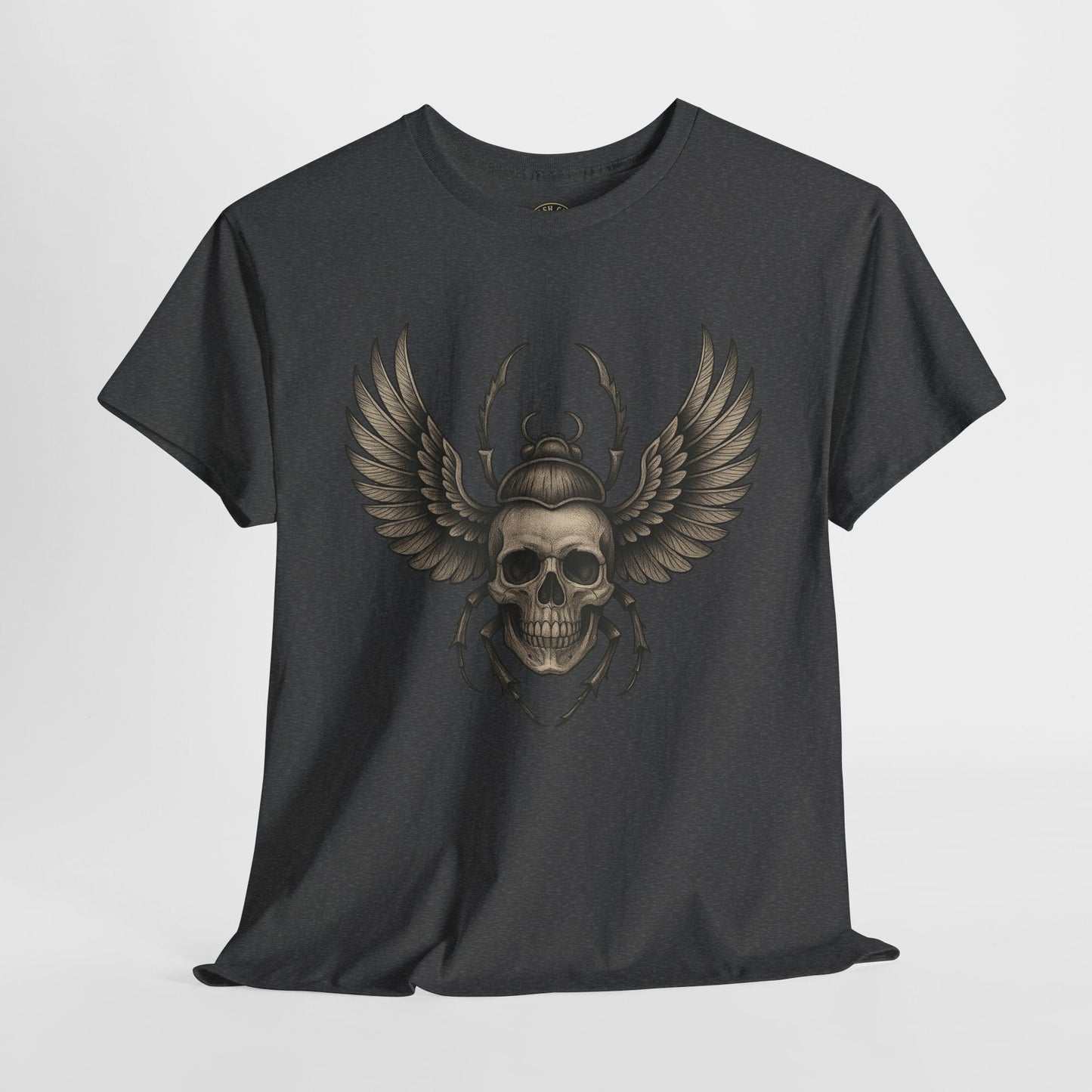 Winged Skull Scarab Shirt – Dark Gothic Beetle Graphic Tee – Gildan 5000 Unisex