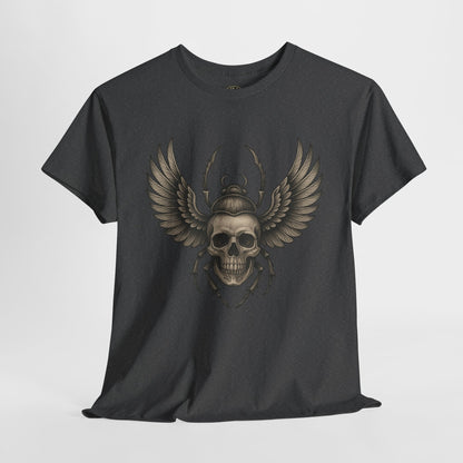 Winged Skull Scarab Shirt – Dark Gothic Beetle Graphic Tee – Gildan 5000 Unisex