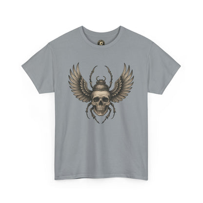 Winged Skull Scarab Shirt – Dark Gothic Beetle Graphic Tee – Gildan 5000 Unisex