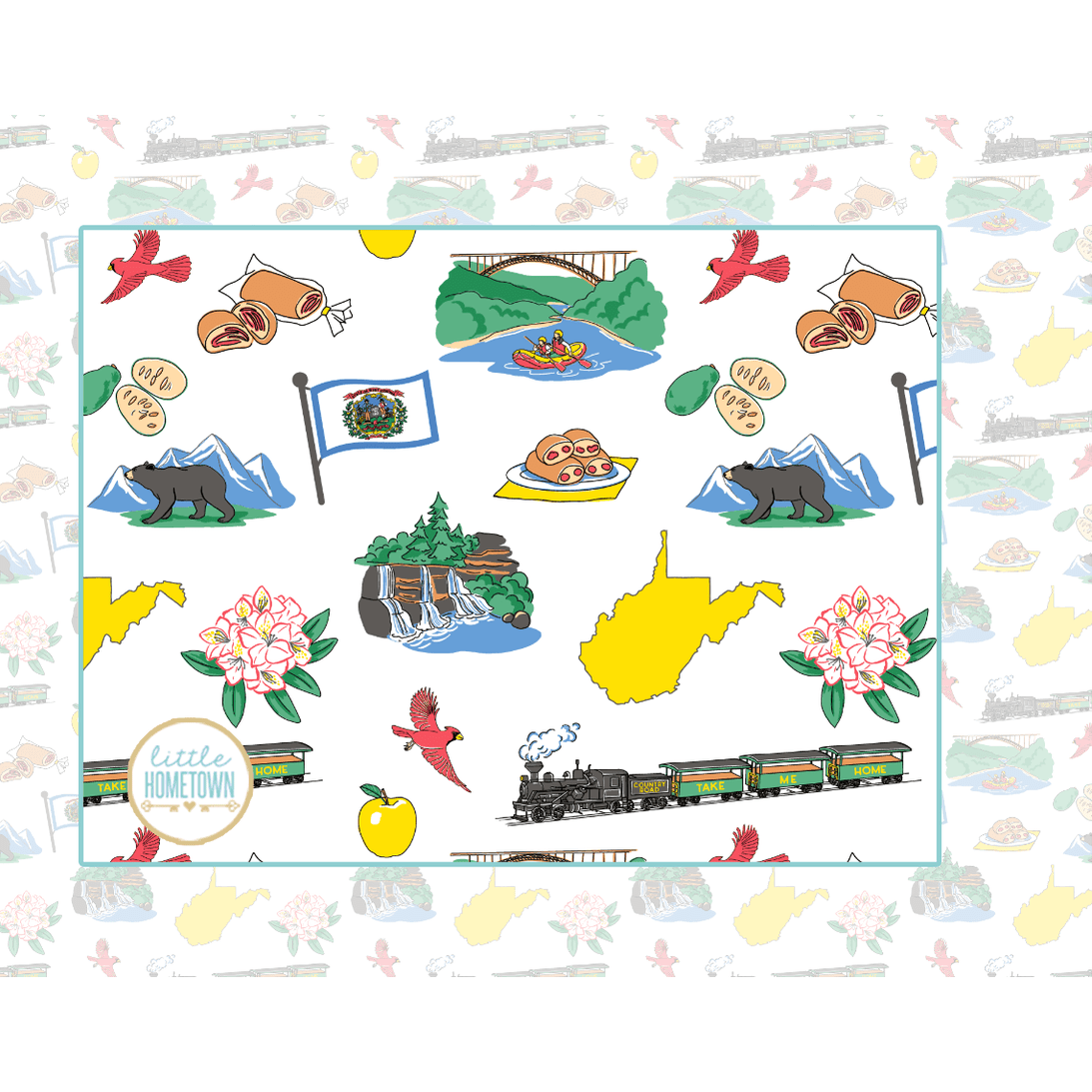 West Virginia Baby Burp Cloth and Bib 2 in 1