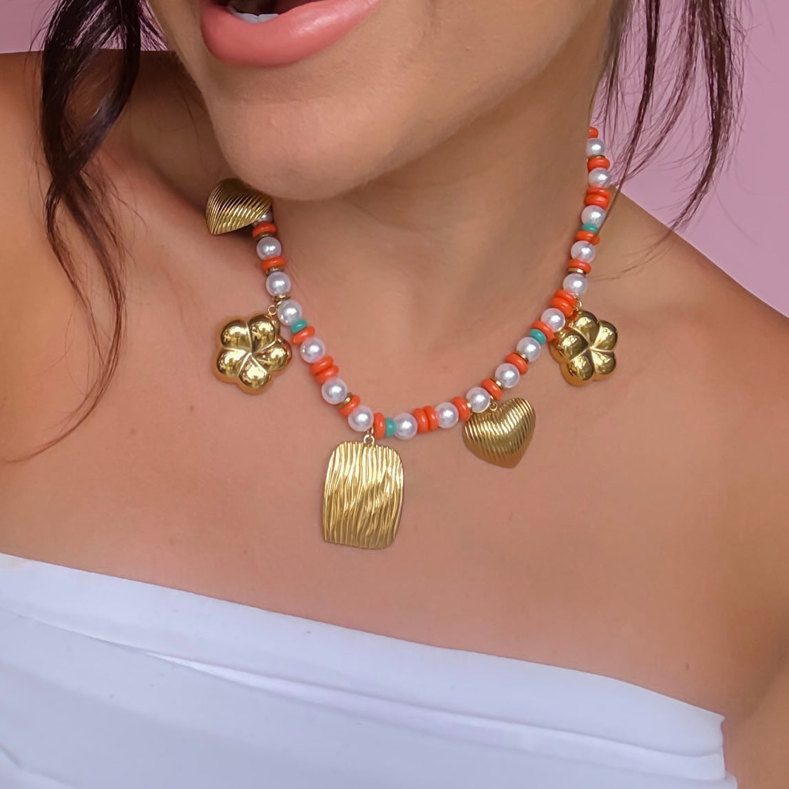 Coral Charm Necklace