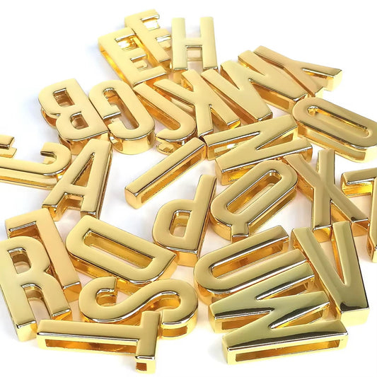 30mm Slide Letters - 14k Gold Plated Stainless Steel