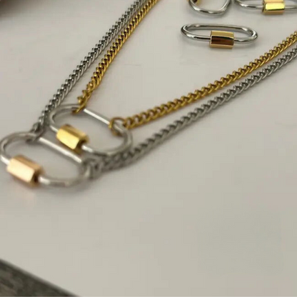 Two Tone Lock Necklace ~ Deep South Originals