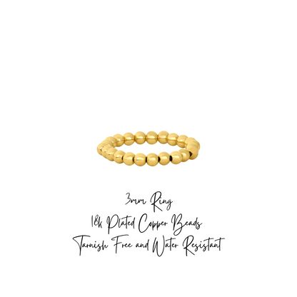 Beaded Ring ~ 18k Gold-Plated Copper Bead Ring ~ Deep South Originals